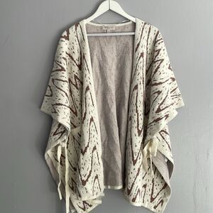 Snuggle Sac Kimono Cardigan Wrap Boho Western Slouchy Antique White One Size